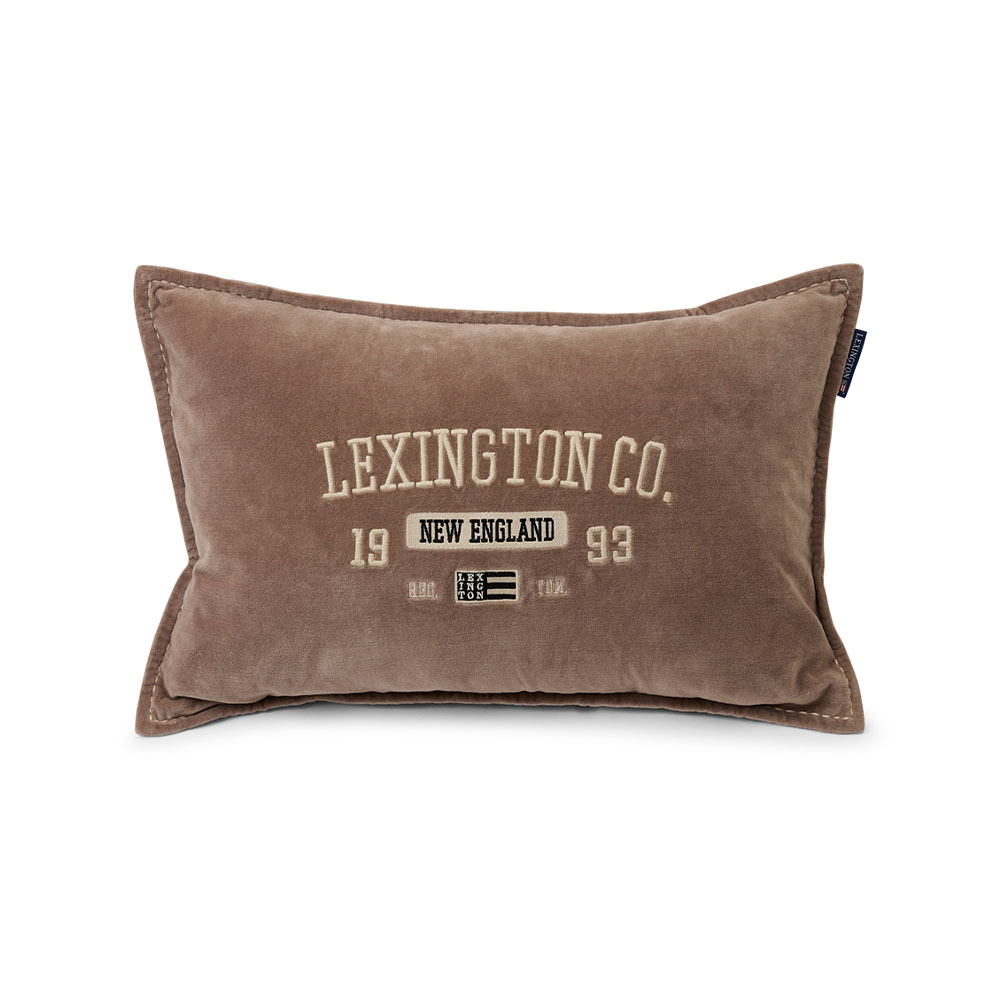 Lexington Logo Message Cotton Velvet Prydnadskudde